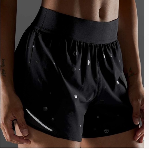 lululemon polka dot logo shorts